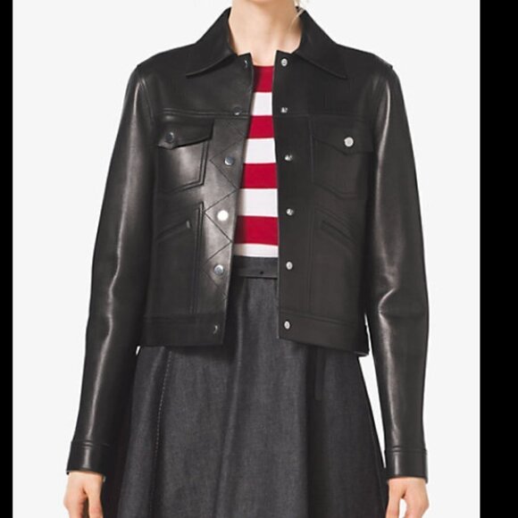 NWT Michael Kors Collection Lamb Leather Jacket - Picture 1 of 8